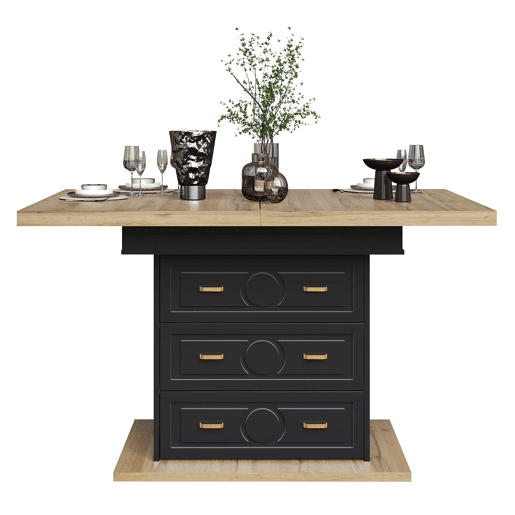 Mesa extensÃvel 110x80x75 cm - Aumento até 140 cm - Para 6 pessoas - Madeira natural Mesa extensÃvel 110x80x75 cm - Aumento até 140 cm - Para 6 pessoas - Madeira natural
