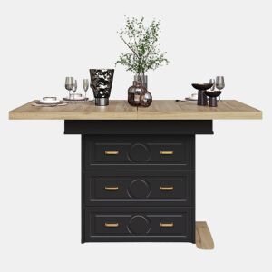 Mesa extensível 110x80x75 cm - Aumento até 140 cm - Para 6 pessoas - Madeira natural