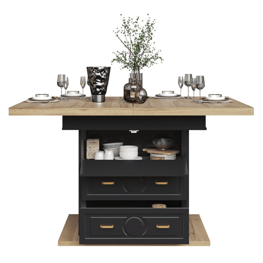 Mesa extensÃvel 110x80x75 cm - Aumento até 140 cm - Para 6 pessoas - Madeira natural Mesa extensÃvel 110x80x75 cm - Aumento até 140 cm - Para 6 pessoas - Madeira natural