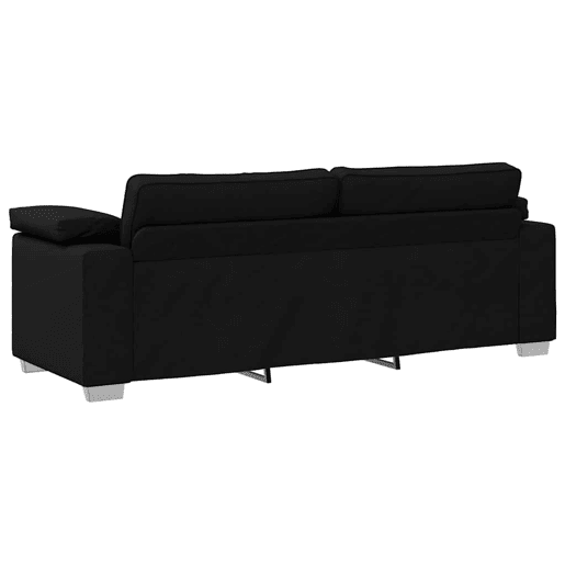 Sofá 3 lugares, Sofá fixo Preto 219 x 77 x 82 cm tecido