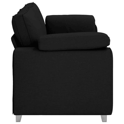 Sofá 3 lugares, Sofá fixo Preto 219 x 77 x 82 cm tecido
