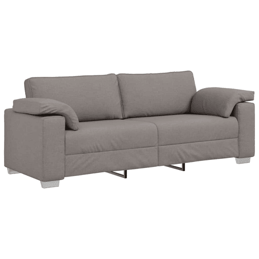Sofá 3 lugares, Sofá fixo Cinzento-acastanhado 219 x 77 x 82 cm tecido Sofá 3 lugares, Sofá fixo Cinzento-acastanhado 219 x 77 x 82 cm tecido