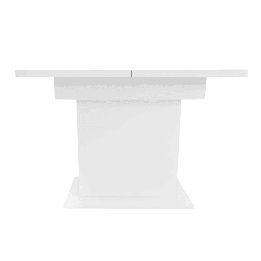 Mesa extensível + retangular - com arrumação, multifuncional, em ferro, branca