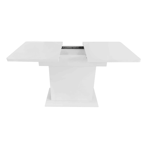 Mesa extensível + retangular - com arrumação, multifuncional, em ferro, branca