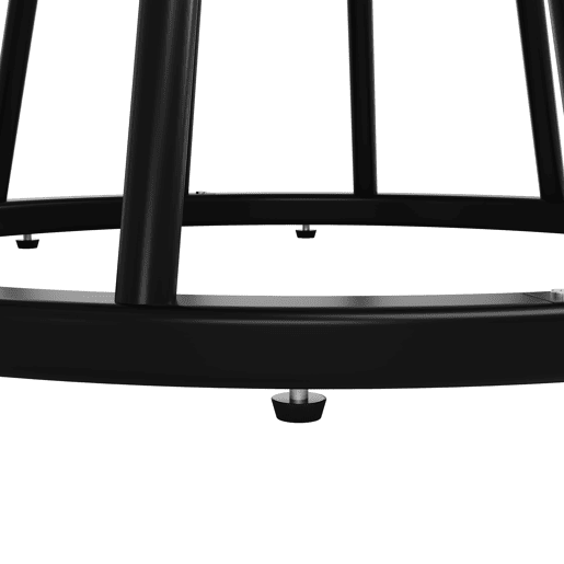 Mesa de jantar redonda 100x100 cm - Mesa de cozinha com pernas metálicas, padrão mármore - Preto