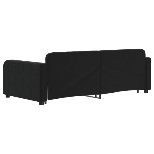 Sofá-cama, Sofá conversível com gavetão e gavetas 90x190 cm veludo preto Sofá-cama, Sofá conversível com gavetão e gavetas 90x190 cm veludo preto