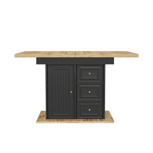 Mesa extensível 110x80x75 cm - Adequada para sala de jantar, cozinha ou terraço - Madeira natural