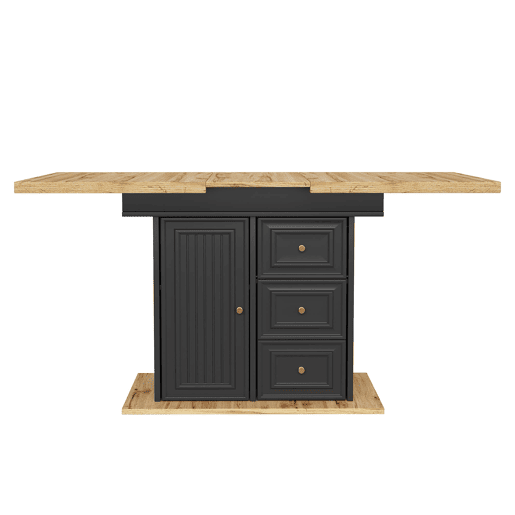 Mesa extensível 110x80x75 cm - Adequada para sala de jantar, cozinha ou terraço - Madeira natural