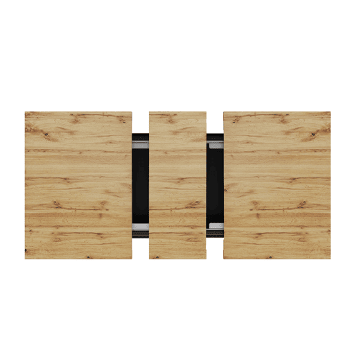 Mesa extensível 110x80x75 cm - Adequada para sala de jantar, cozinha ou terraço - Madeira natural