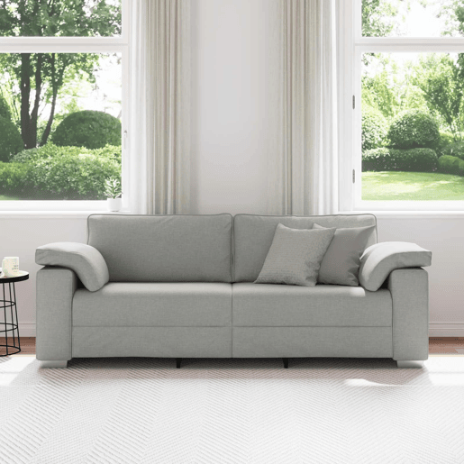 Sofá 3 lugares, Sofá fixo Cinza Nuvem 219 x 77 x 82 cm tecido