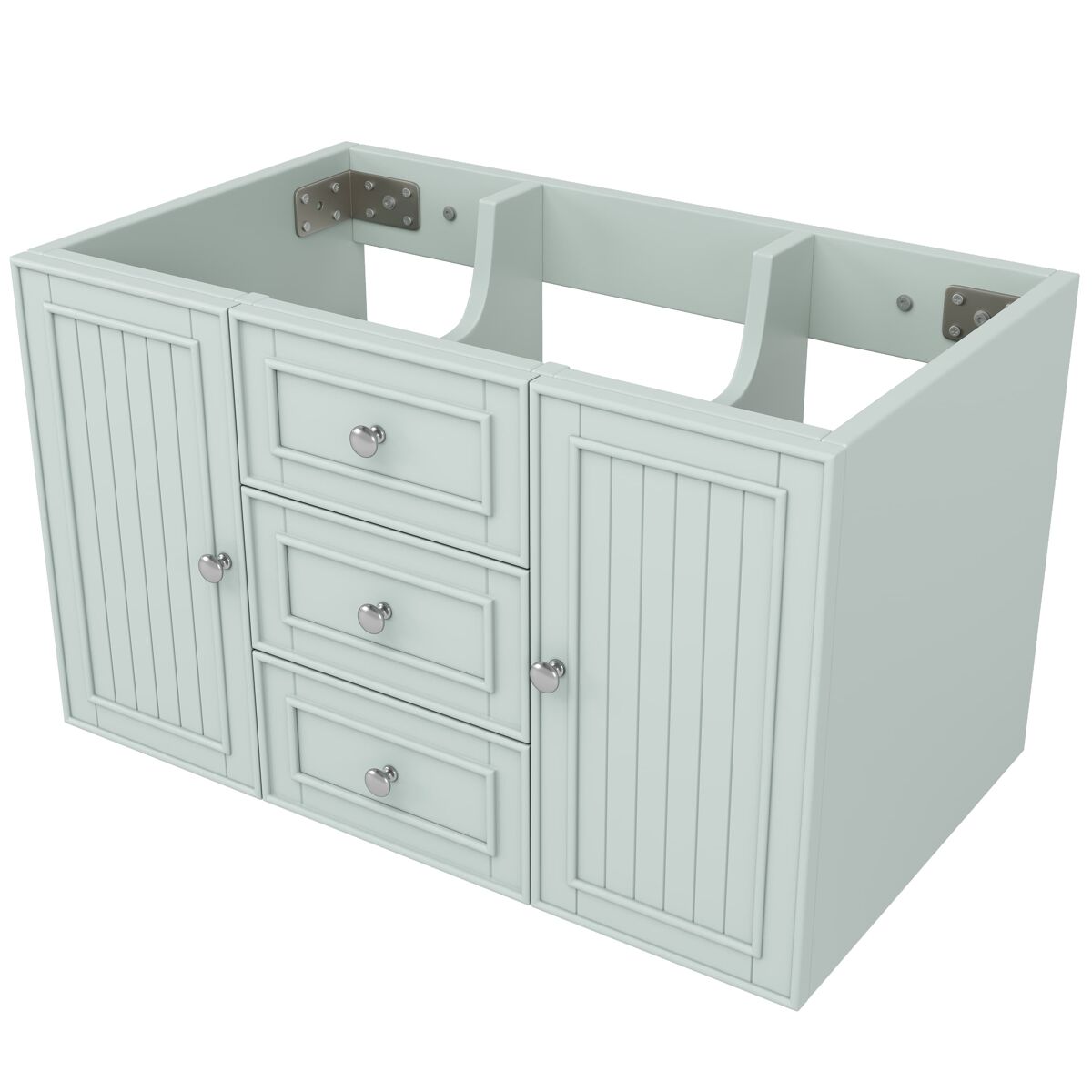 Mueble de baño 78,5×46×46,8 cm - 3 cajones, colgante, moderno, mucho almacenamiento - verde