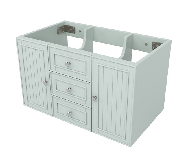Mueble de baño 78,5×46×46,8 cm - 3 cajones, colgante, moderno, mucho almacenamiento - verde