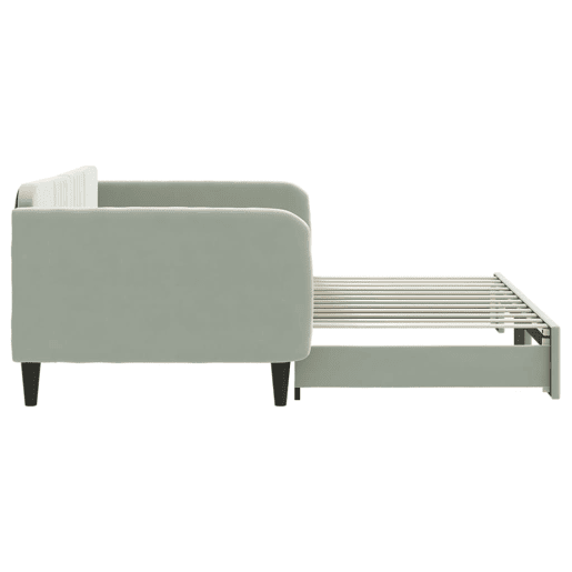 Sofá-cama, Sofá conversível com gavetão 100x200 cm veludo cinzento-claro Sofá-cama, Sofá conversível com gavetão 100x200 cm veludo cinzento-claro