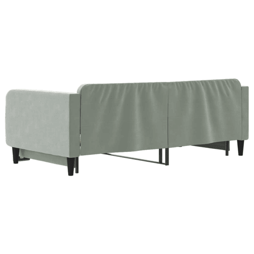 Sofá-cama, Sofá conversível com gavetão 100x200 cm veludo cinzento-claro Sofá-cama, Sofá conversível com gavetão 100x200 cm veludo cinzento-claro
