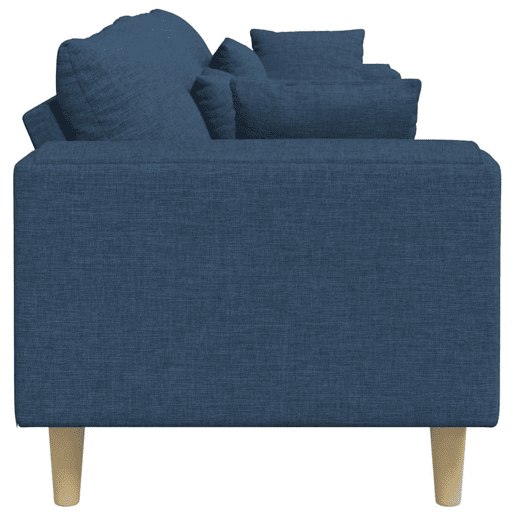 Sofá 3 lugares, Sofá fixo de Tecido com almofada Azul 208 cm tecido Sofá 3 lugares, Sofá fixo de Tecido com almofada Azul 208 cm tecido