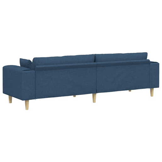 Sofá 3 lugares, Sofá fixo de Tecido com almofada Azul 208 cm tecido Sofá 3 lugares, Sofá fixo de Tecido com almofada Azul 208 cm tecido