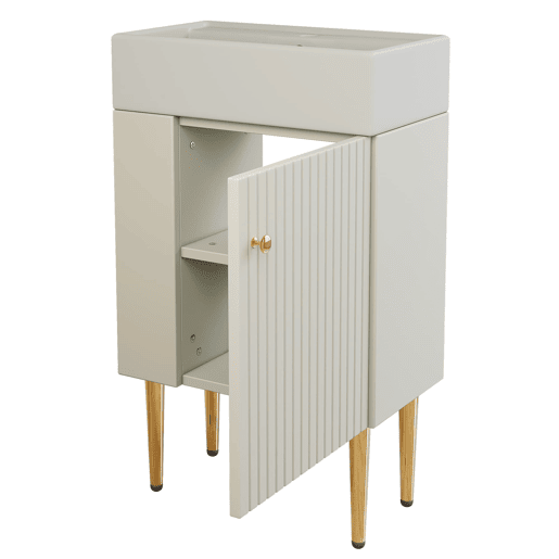 Móvel de casa de banho 55 cm - Lavatório com armário inferior, móveis para casas de banho pequenas - Branco
