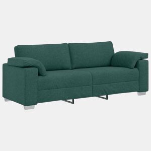 Sofá 3 lugares, Sofá fixo Verde Escuro 219 x 77 x 82 cm tecido