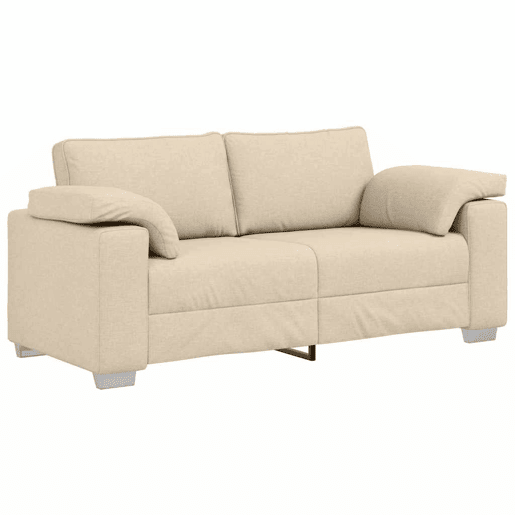 Sofá 3 lugares, Sofá fixo Creme 180 x 77 x 82 cm tecido Sofá 3 lugares, Sofá fixo Creme 180 x 77 x 82 cm tecido