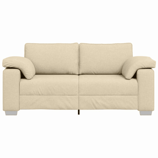 Sofá 3 lugares, Sofá fixo Creme 180 x 77 x 82 cm tecido Sofá 3 lugares, Sofá fixo Creme 180 x 77 x 82 cm tecido