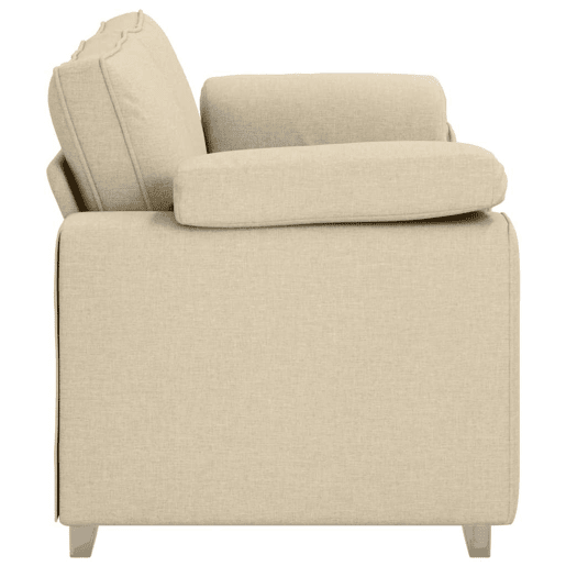 Sofá 3 lugares, Sofá fixo Creme 180 x 77 x 82 cm tecido Sofá 3 lugares, Sofá fixo Creme 180 x 77 x 82 cm tecido