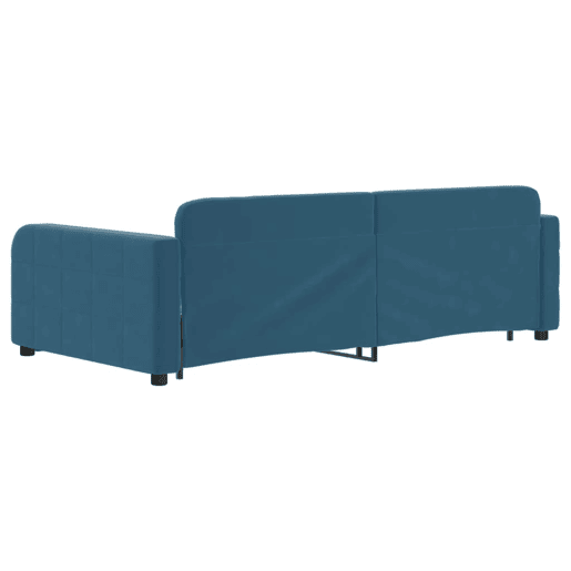 Sofá-cama, Sofá conversível com gavetão 100x200 cm veludo azul