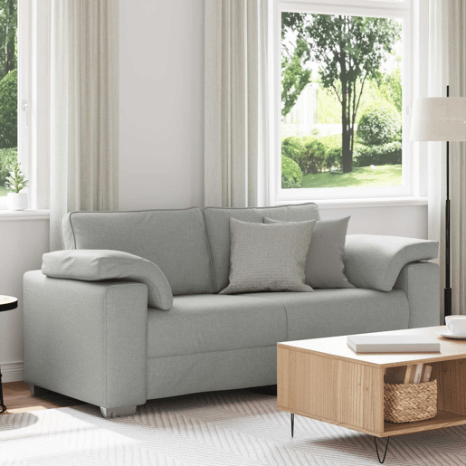 Sofá 3 lugares, Sofá fixo Cinza Nuvem 180 x 77 x 82 cm tecido