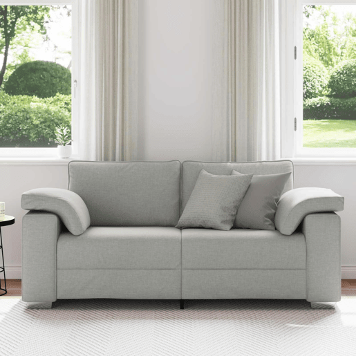 Sofá 3 lugares, Sofá fixo Cinza Nuvem 180 x 77 x 82 cm tecido