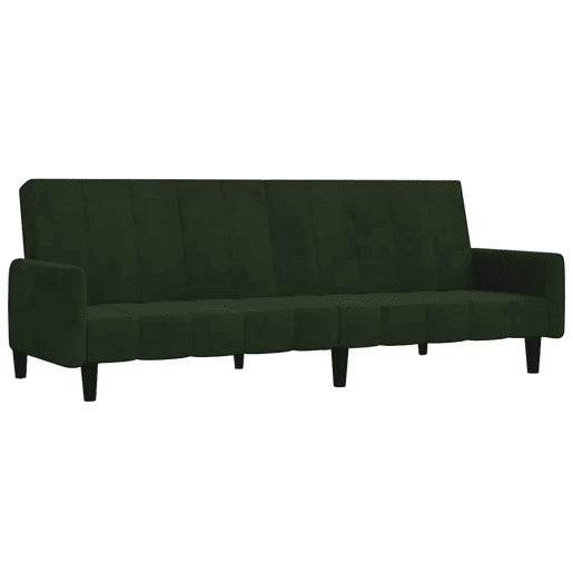 Sofá-cama, Sofá conversível de 2 lugares veludo verde-escuro