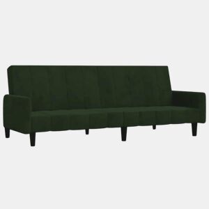 Sofá-cama, Sofá conversível de 2 lugares veludo verde-escuro