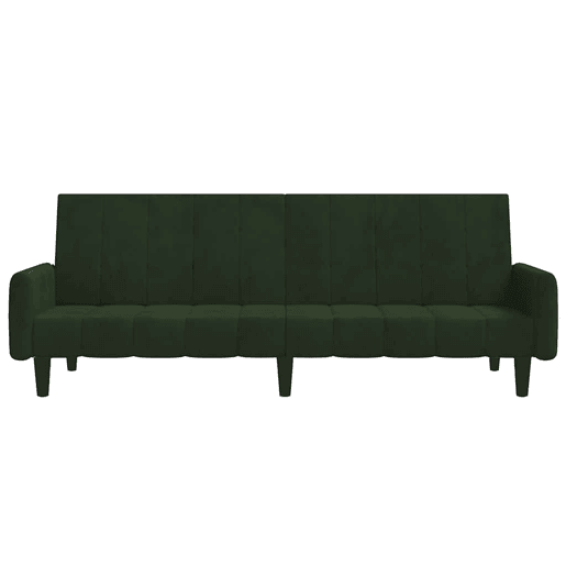 Sofá-cama, Sofá conversível de 2 lugares veludo verde-escuro