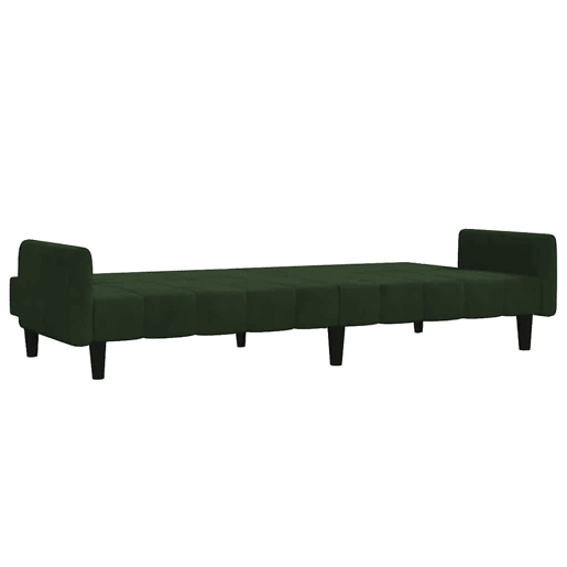 Sofá-cama, Sofá conversível de 2 lugares veludo verde-escuro