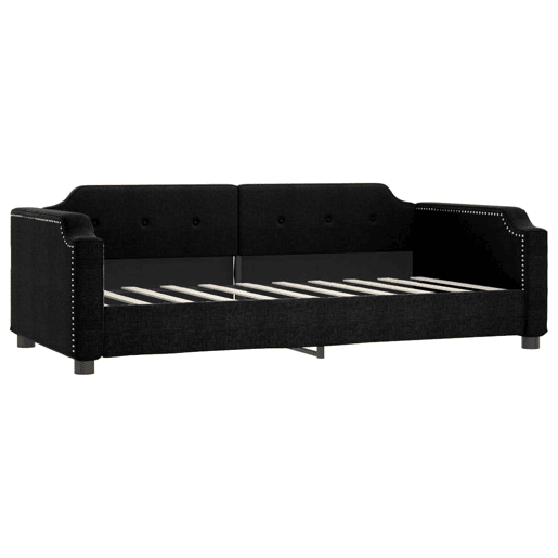 Sofá-cama, Sofá conversível com gavetão 90x190 cm tecido preto