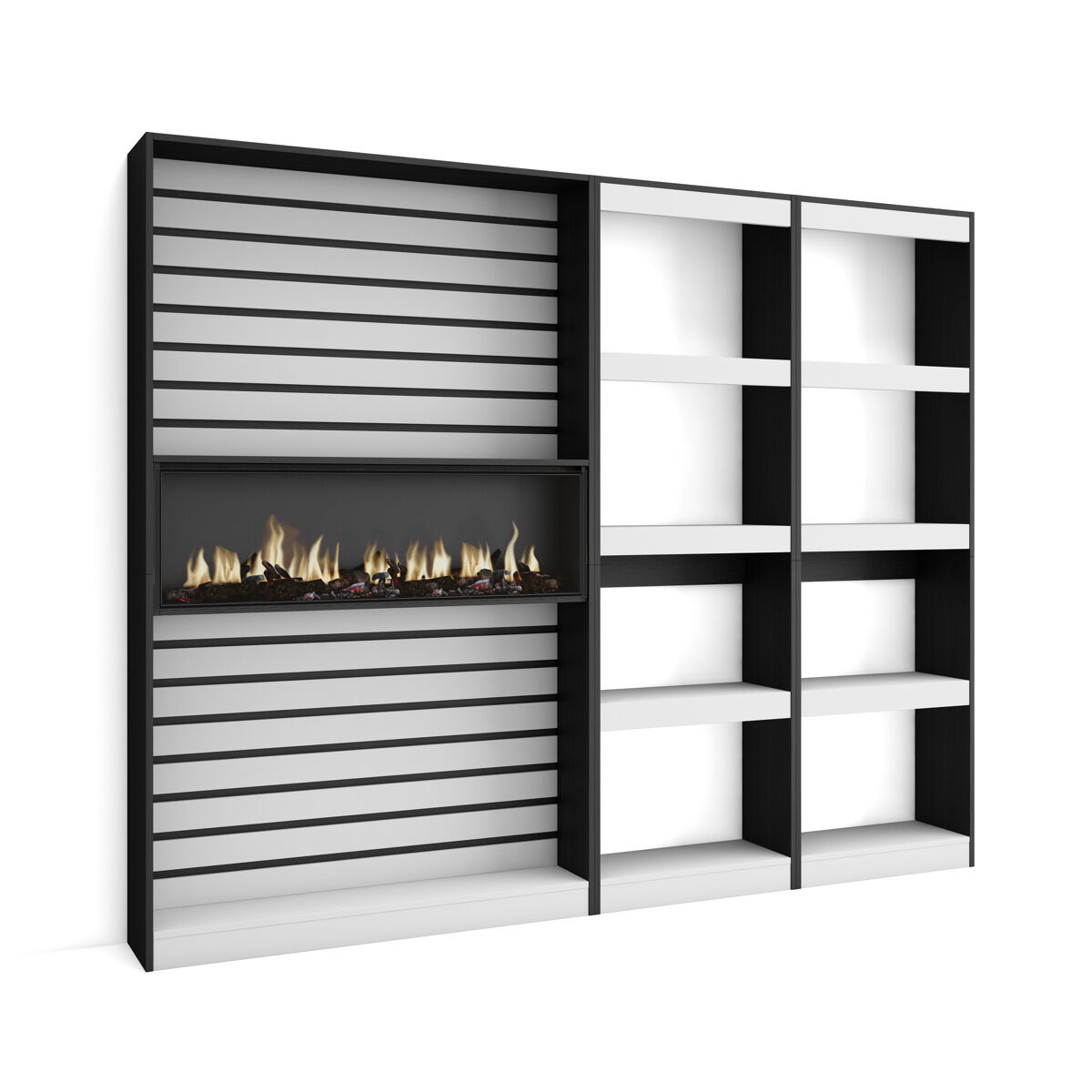 Librería Estantería Chimenea Eléctrica