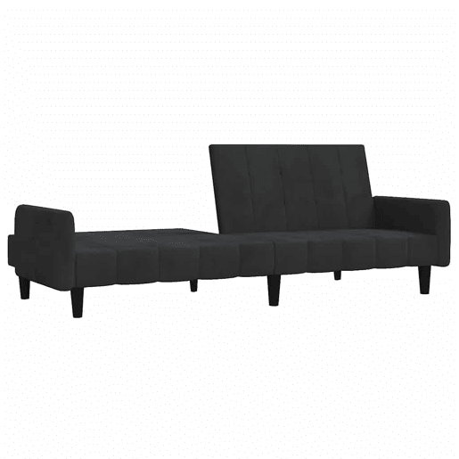 Sofá-cama, Sofá conversível de 2 lugares veludo preto