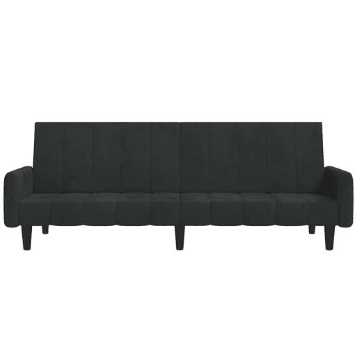 Sofá-cama, Sofá conversível de 2 lugares veludo preto