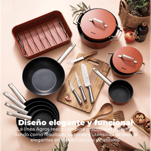 Conjunto de panelas SAN IGNACIO de 7 peças em aço inoxidável, adequado para todos os tipos de fogão + conjunto de utensílios de cozinha San Ignacio AGROS de 3 peças Conjunto de panelas SAN IGNACIO de 7 peças em aço inoxidável, adequado para todos os tipos de fogão + conjunto de utensílios de cozinha San Ignacio AGROS de 3 peças