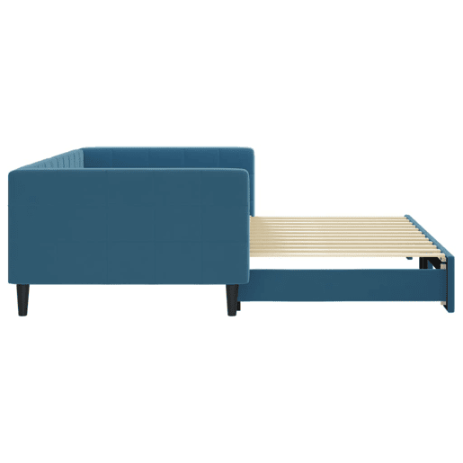 Sofá-cama, Sofá conversível com gavetão 100x200 cm veludo azul Sofá-cama, Sofá conversível com gavetão 100x200 cm veludo azul