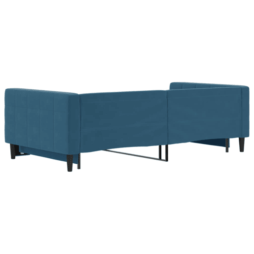 Sofá-cama, Sofá conversível com gavetão 100x200 cm veludo azul Sofá-cama, Sofá conversível com gavetão 100x200 cm veludo azul