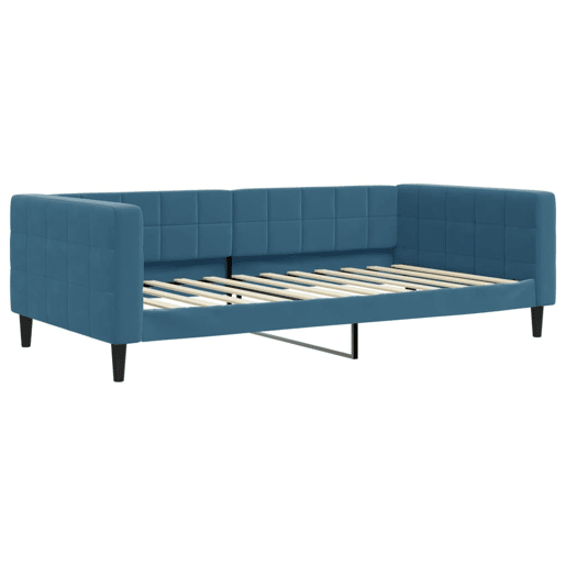 Sofá-cama, Sofá conversível com gavetão 100x200 cm veludo azul Sofá-cama, Sofá conversível com gavetão 100x200 cm veludo azul