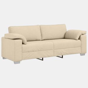 Sofá 3 lugares, Sofá fixo Creme 219 x 77 x 82 cm tecido