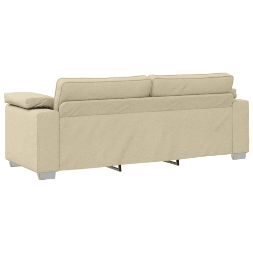 Sofá 3 lugares, Sofá fixo Creme 219 x 77 x 82 cm tecido