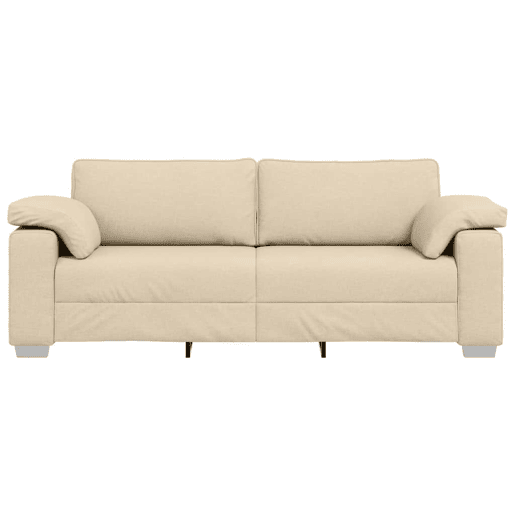Sofá 3 lugares, Sofá fixo Creme 219 x 77 x 82 cm tecido