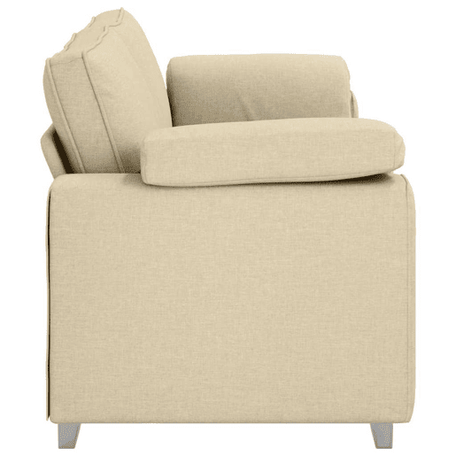 Sofá 3 lugares, Sofá fixo Creme 219 x 77 x 82 cm tecido
