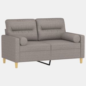 Sofá 2 lug. - Sofá fixo +almofadas decoração 120cm tecido cinza-acastanhado