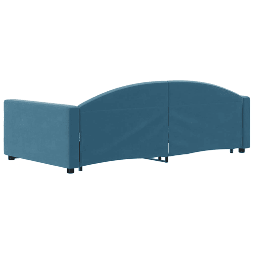 Sofá-cama, Sofá conversível com gavetão 100x200 cm veludo azul