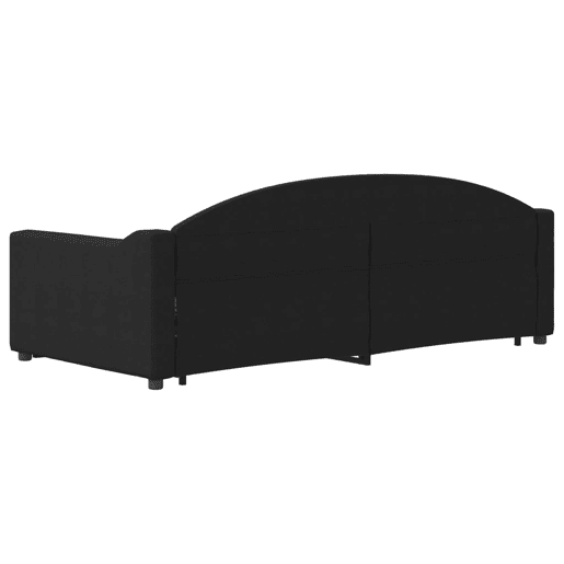 Sofá-cama, Sofá conversível com gavetão 90x190 cm tecido preto Sofá-cama, Sofá conversível com gavetão 90x190 cm tecido preto