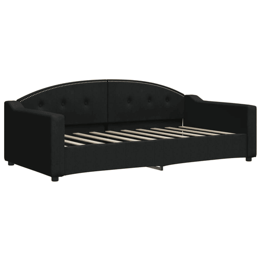 Sofá-cama, Sofá conversível com gavetão 90x190 cm tecido preto Sofá-cama, Sofá conversível com gavetão 90x190 cm tecido preto
