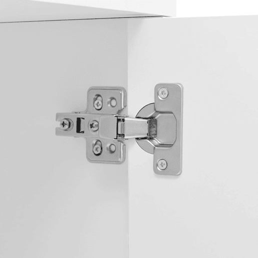 Mesa de bar moderna giratória 360° - Mesa extensível com arrumação e porta de vidro - Branco