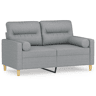 Sofá 2 lugares, Sofá fixo + almofadas decorativas 120cm tecido cinza-claro